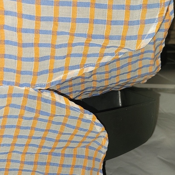 PILCRO ANTHROPOLOGIE the serena surf‎ Plaid Button Short Sleeve Blouse Shirt - Picture 7 of 7